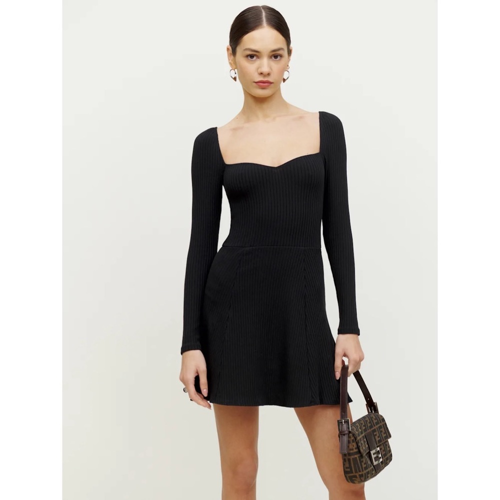 REFORMATION Size Small Bruno Knit Dress in Black